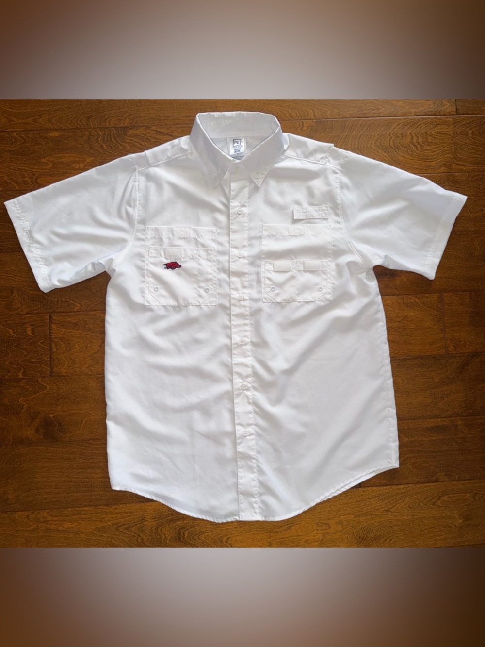 Pro Edge Razorback Fishing Shirt White Men’s Medium EUC